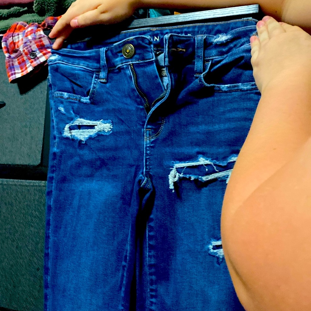 American eagle denim jeans size 2 regular jeggings next level stretch .